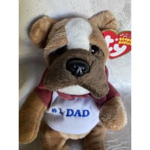 TY Dad Original Beanie Babies English Bulldog Plush W/Tags